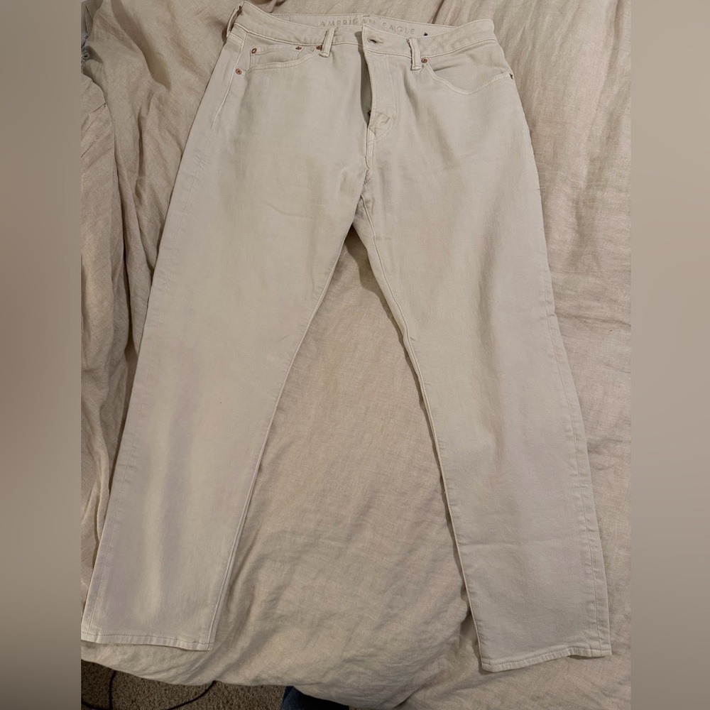 American Eagle Outfitters Men's Cream 33x30 Athletic fit Jeans